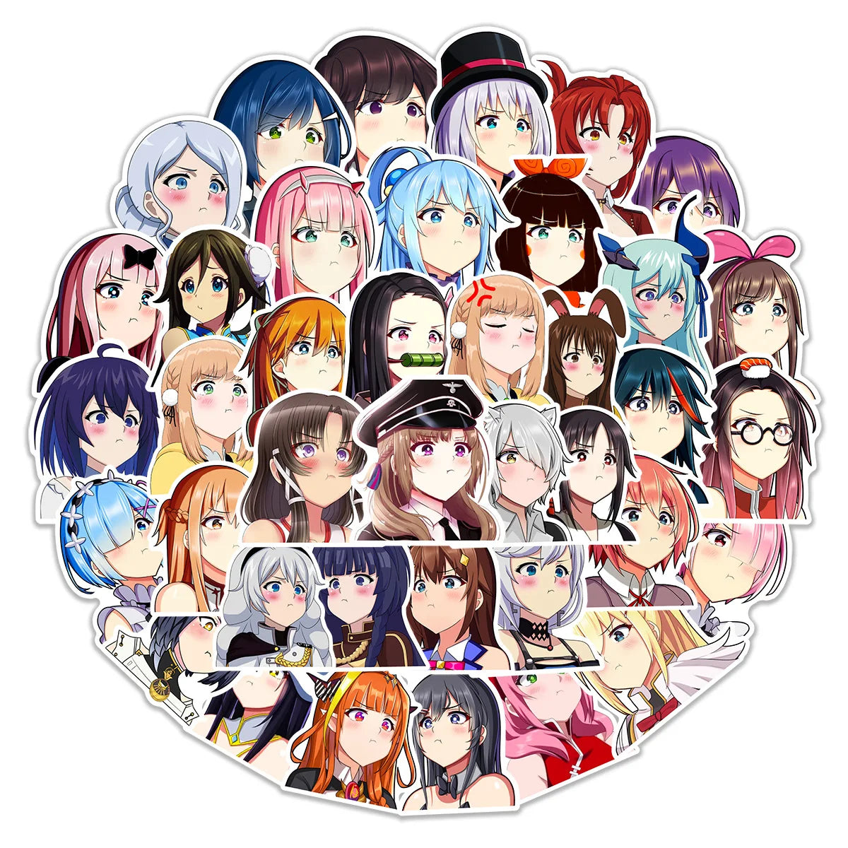 50PCS New Trendy Cartoon Anime  Character Graffiti Helmet Cup DIY Waterproof PVC Graffiti Sticker personal Toys