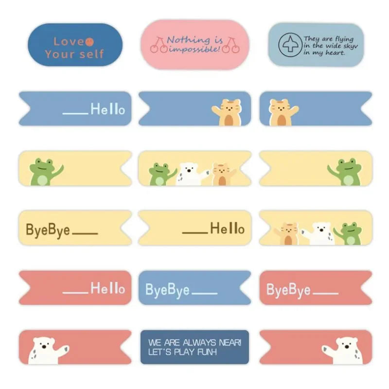 50PCS Cute Girl Bear Cartoon Simple Laptop Suitcase Skateboard DIY Guitar Water Cup Sticker Notebook Decoration