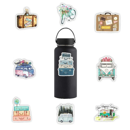 50PCS Cartoon Travel Forest Sticker Graffiti Luggage Laptop Helmet Car Computer Pattern Scrapbook Toy Decoration