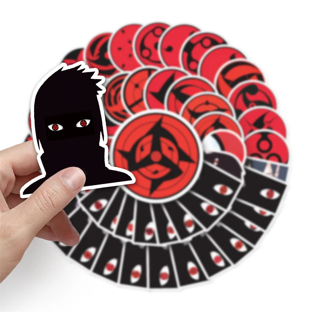 50PCS Sharingan Anime Naruto DIY Graffiti Toys Stickers Guitar Book Phone Shell Riman Stickers
