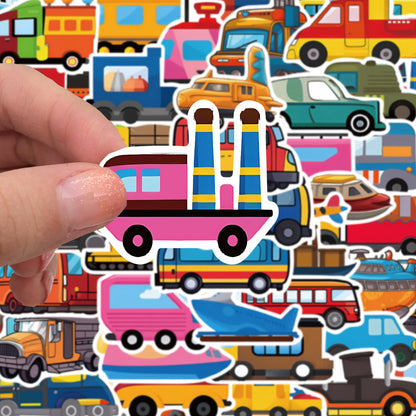 50PCS Cartoon Car Doodle Stickers for Phone Cases, Laptops, Skateboards, Water Bottles, Helmets, and More Perfect for DIY Notebooks, Decorating Desktops, and More