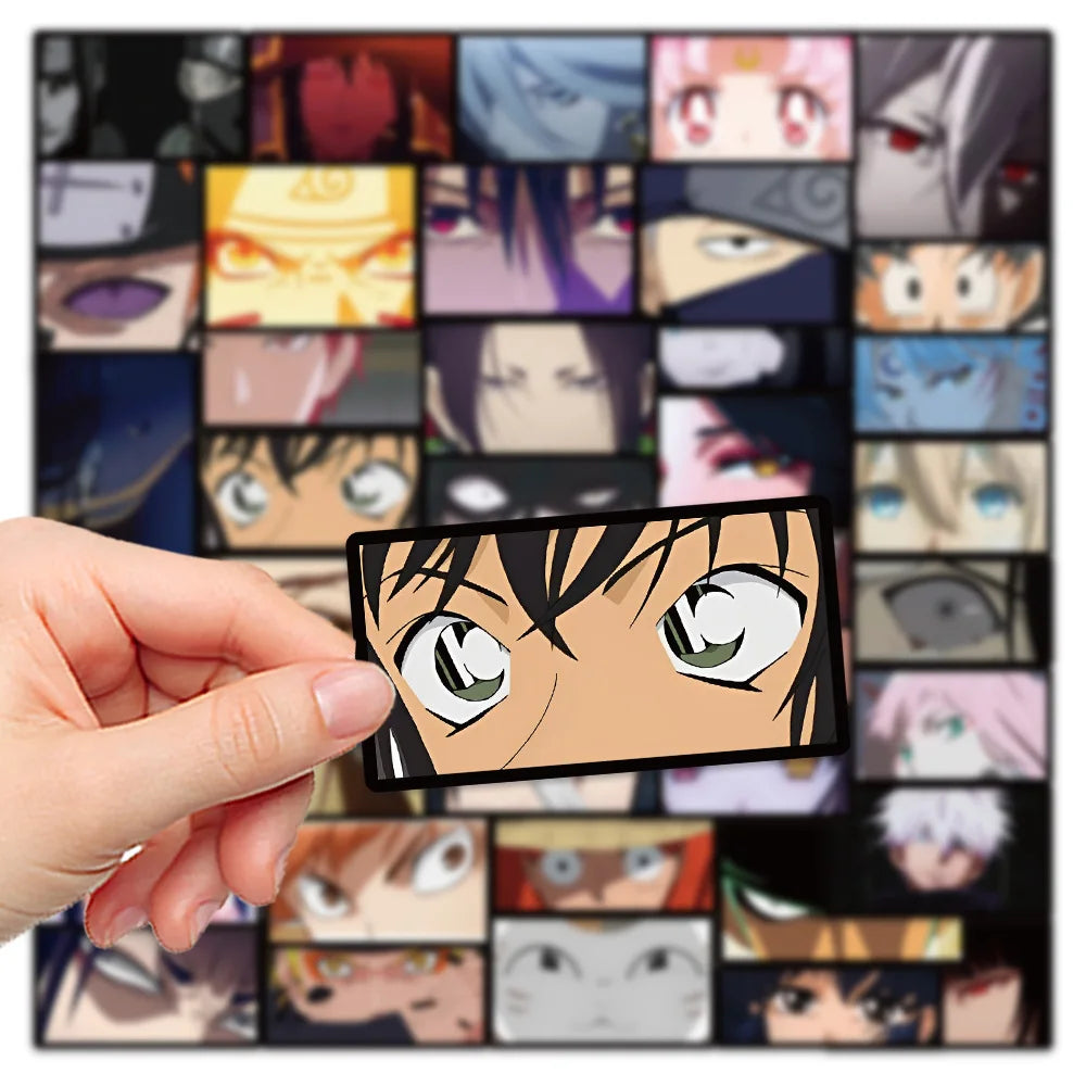 40PCS Cartoon Anime Characters Eyes Graffiti Stickers Personalized Fashion Creative Trend DIY Decorative Stickers IPad Desk Laptop Skateboard Helmet Guitar Popular Decals Toys