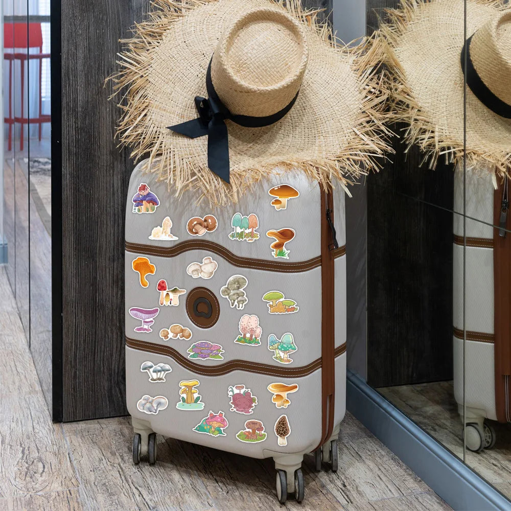 100PCS Mushroom VSCO Cartoon Sticker Scrapbook Guitar Luggage Kids Gift Phone Computer PVC Waterproof Sticker