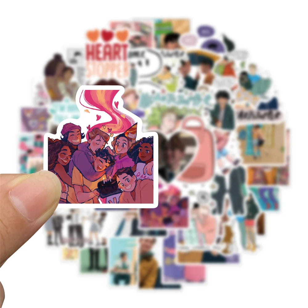 50PCS UK TV Drama Heartstopper Charlie Nick Cartoon Anime BL Graffiti Stickers for Luggage Laptop IPad Stickers