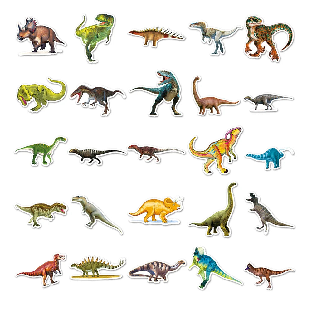 50PCS Dinosaur Animal Graffiti Waterproof Stickers Personalized Creative Decoration Trend Refrigerator Cup Guitar