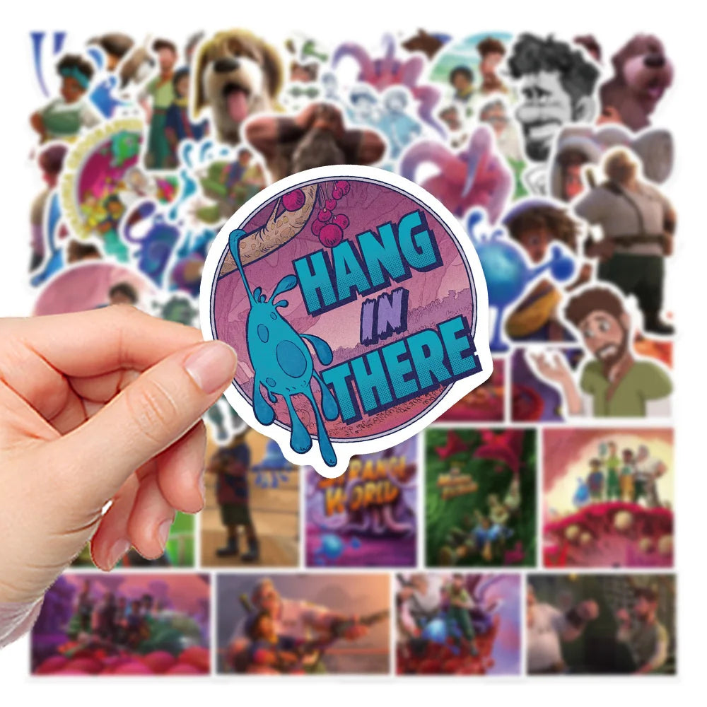 50 pieces of Strange World cartoon graffiti stickers, personalized, fashionable and creative DIY exquisite and trendy decorative stickers, refrigerator, skateboard, mug, helmet, guitar, popular sticker toys