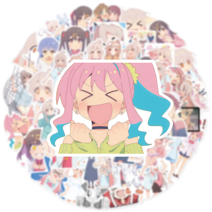 50PCS Trendy Cartoon Anime Girl Graffiti Water Cup Interior Decoration DIY Waterproof PVC Sticker Children Toys