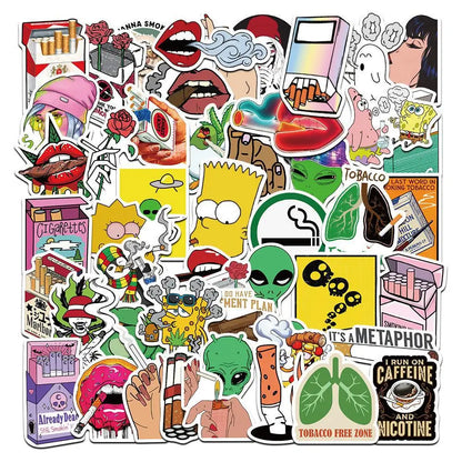 50PCS Popular Animated Stickers Pack Skateboard Guitar Decoration DIY Laptop Cartoon Character New Graffiti Decal