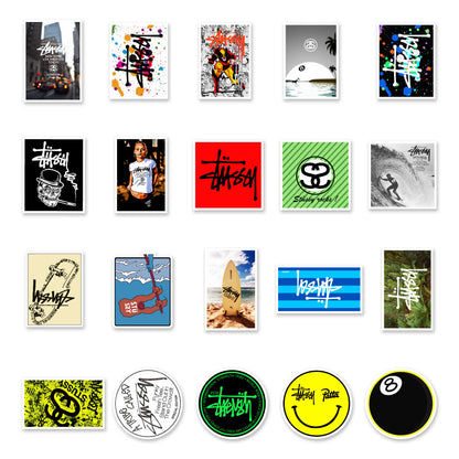 50PCS Stucci Street Graffiti Stickers Exquisite, Fashionable, Creative DIY Plain Notebook Decorative Decals Suitable for Phone Cases, Skateboards, Bags, Water Bottles, Guitars, Stationery Boxes