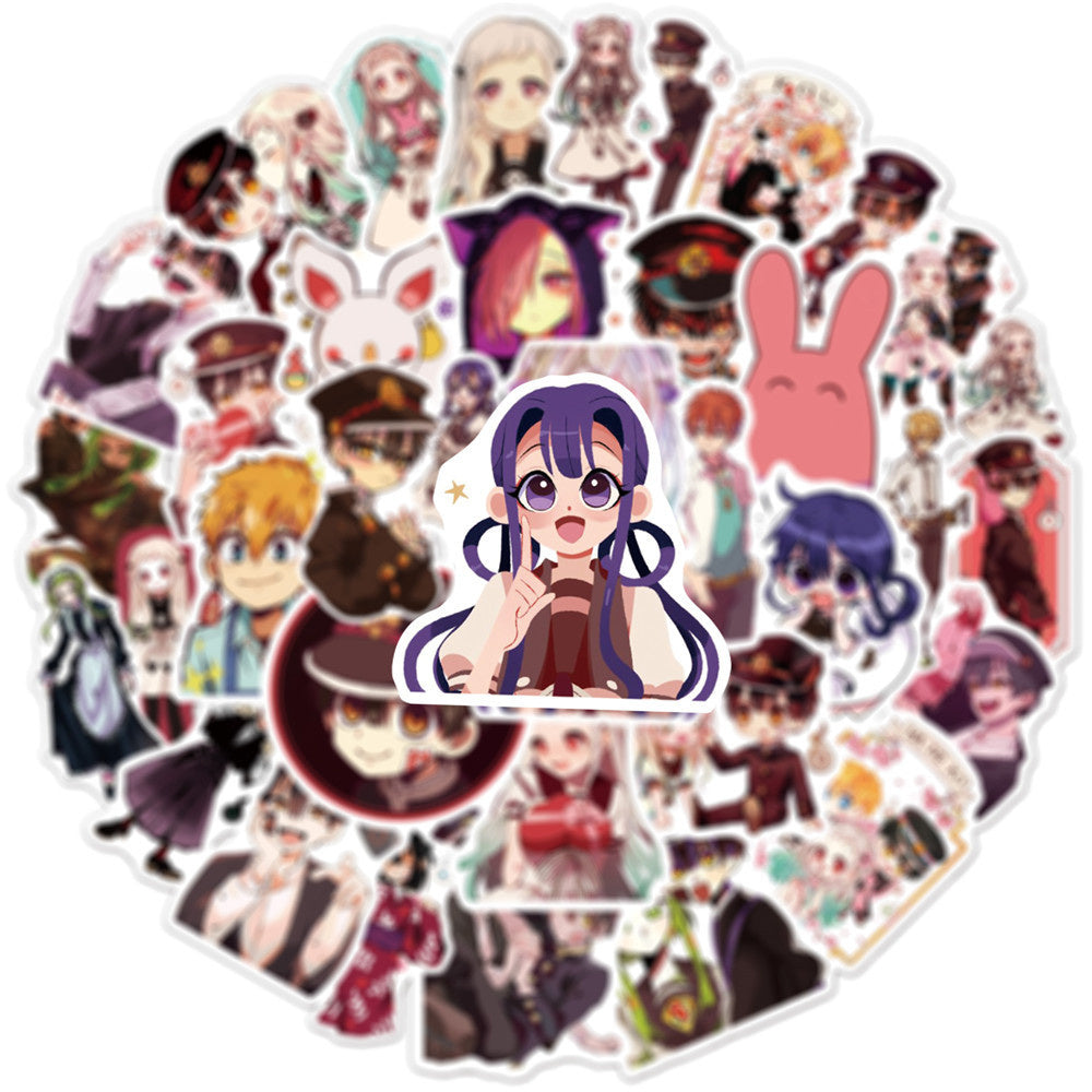 50PCS Anime Bound by the Earth: Hanako-kun Doodle Stickers Perfect for Skateboards, Refrigerators, Water Bottles, Helmets Exquisite DIY Decorations for Notebooks and Stickers