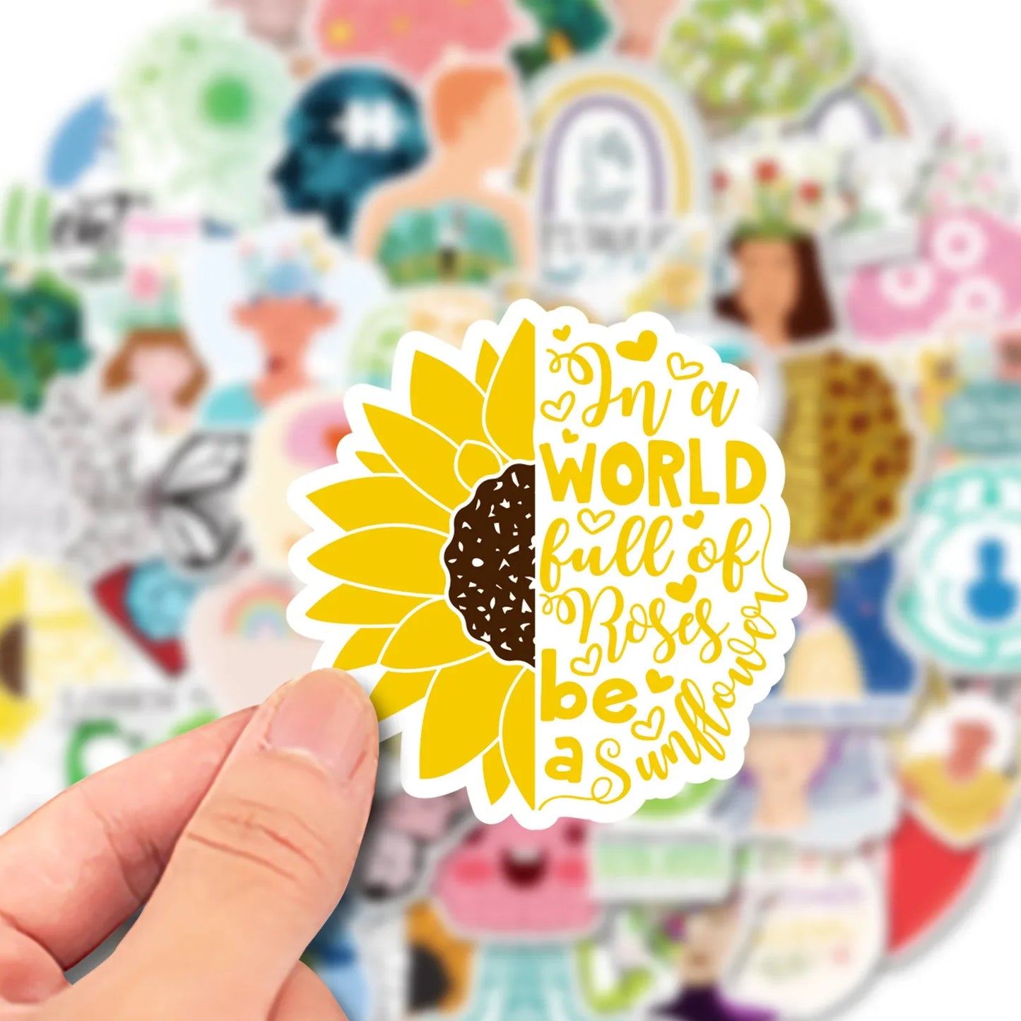 50PCS     TrendyMental Health Stickers Health Knowledge Psychological Stickers Suitcase Helmet Refrigerator Stickers