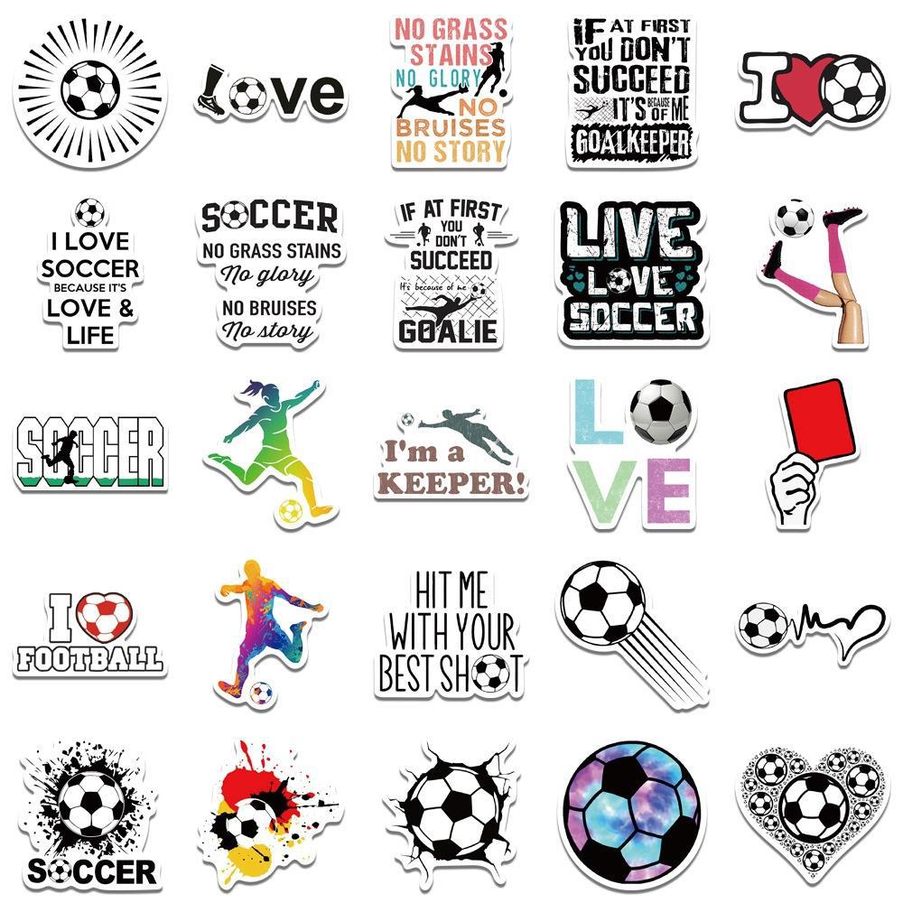 100PCS Ultimate Soccer Fan Sticker Pack, Bulk Cartoon Football Doodles for Match Day Gear, Scarves, and Team Spirit