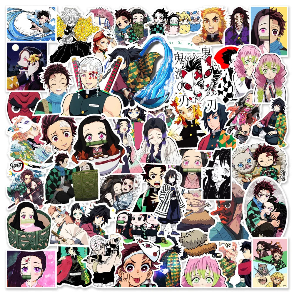 50PCS Demon Slayer Kimetsu no Yaiba Inspired Stickers - Anime Breath Style Doodle Decals for Trauma Transformation Journals, Demonized Emotion Maps & Sword Cultivation Projects