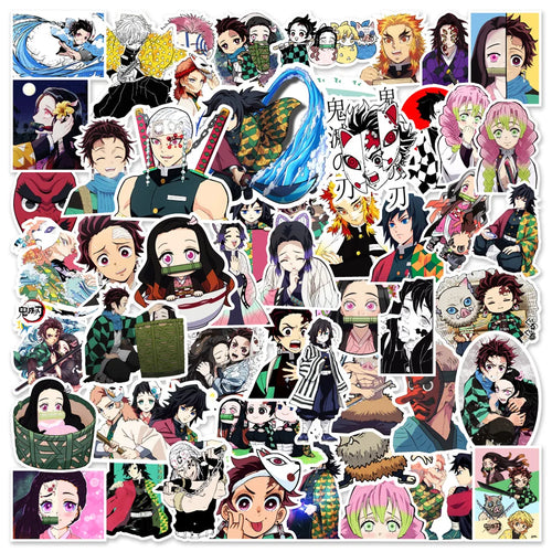 50PCS Demon Slayer Kimetsu no Yaiba Inspired Stickers - Anime Breath Style Doodle Decals for Trauma Transformation Journals, Demonized Emotion Maps & Sword Cultivation Projects