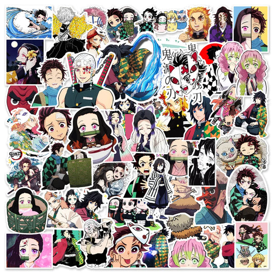 50PCS Demon Slayer Kimetsu no Yaiba Inspired Stickers - Anime Breath Style Doodle Decals for Trauma Transformation Journals, Demonized Emotion Maps & Sword Cultivation Projects