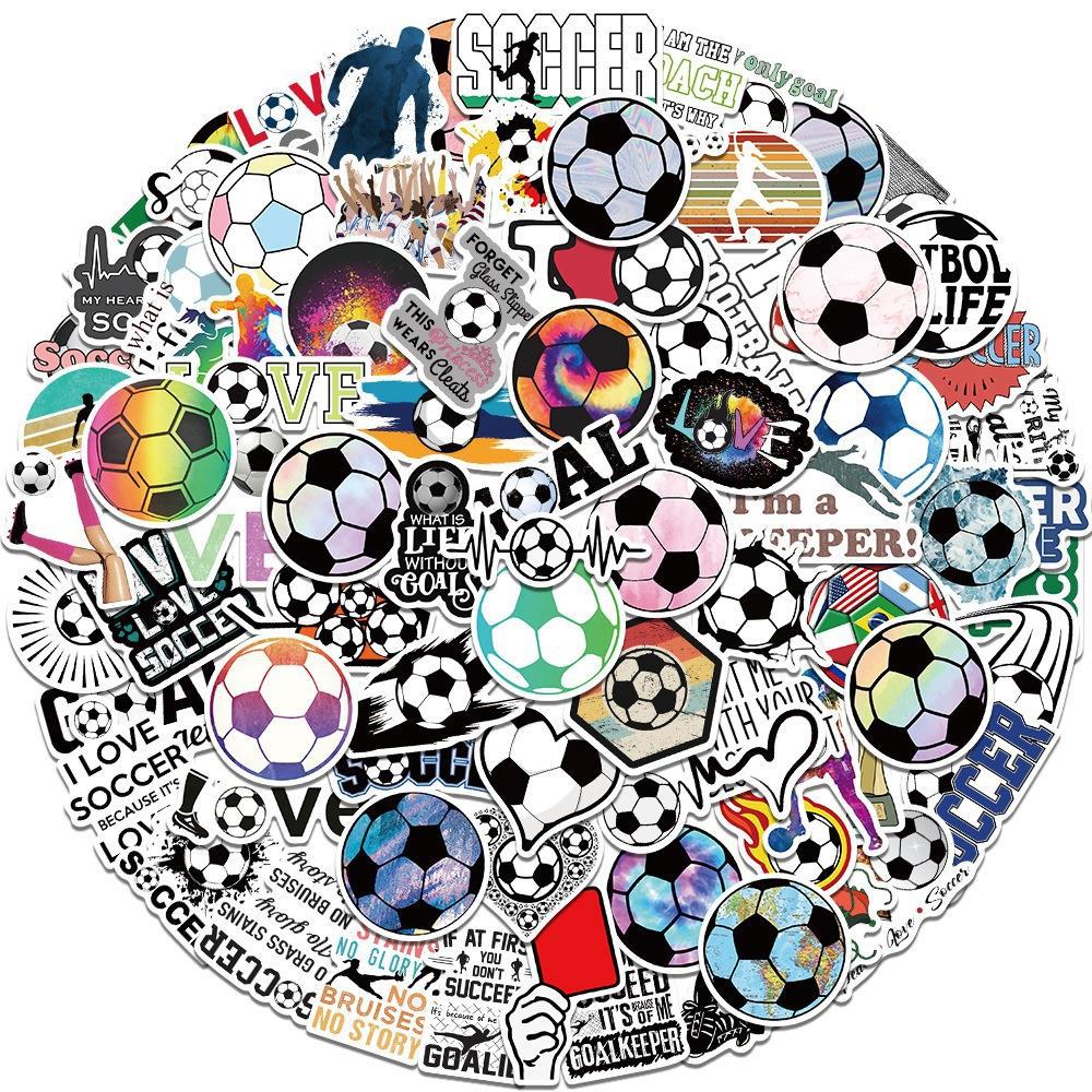 100PCS Ultimate Soccer Fan Sticker Pack, Bulk Cartoon Football Doodles for Match Day Gear, Scarves, and Team Spirit