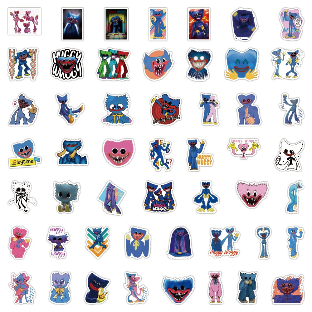 100PCS Cartoon Bobby's Playtime Doodle Stickers Personalised Fashion Creative Trend DIY Exquisite Decoration Decals Toys Bicycle Skateboards Cars Helmets Laptops Popular Stickers