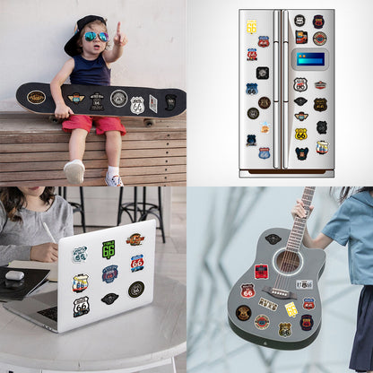 100PCS Legend 66 Road Cool Graffiti Sticker Set for Fridge, Skateboard, Water Bottle, Helmet, Guitar, Stationery Box, and Desktop Decor