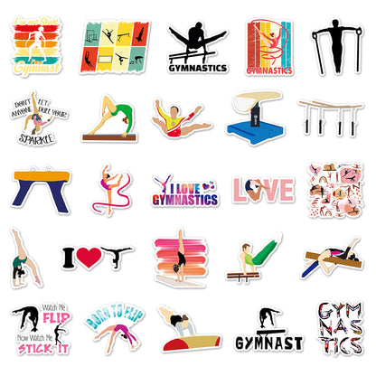 50PCS Gymnastic Bodies Politics Stickers - Disciplined Kinetics Decals for Biomechanical Perfection Logs, Sportive Aesthetics Maps & Corporeal Discipline Archives