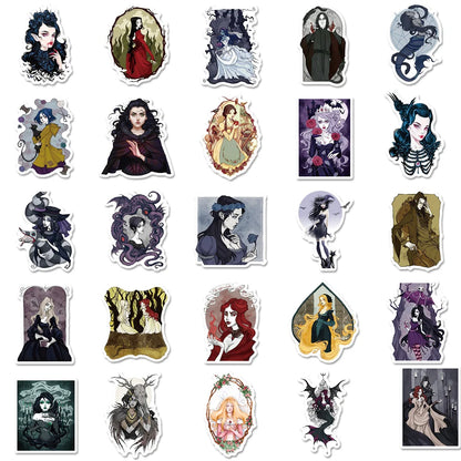 50PCS Cartoon Dark Fairy Tale Series Stickers  Luggage Laptop IPad Journal Guitar Phone Case Waterproof Stickers