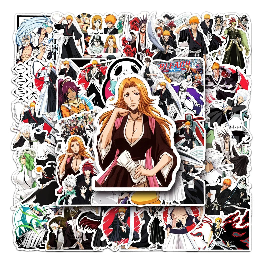50pcs New Japanese Anime Bleach Character Graffiti Sticker For Luggage Laptop Ipad Skateboard Motorcycle Sticker