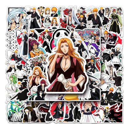 50pcs New Japanese Anime Bleach Character Graffiti Sticker For Luggage Laptop Ipad Skateboard Motorcycle Sticker
