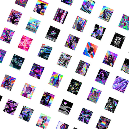 50PCS Vaporwave Psychedelic Mechanical Stickers Waterproof Luggage Phone Case Stationery Decorative Stickers