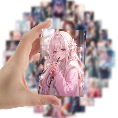 60PCS Anime Girlcore Doodle Stickers - Kawaii Aesthetic Decals for Digital Planners, Vibe Journals & Soft Life Social Media Kits