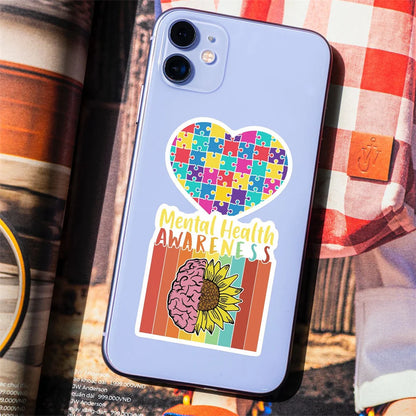 50PCS Cartoon Mental Health Graffiti Waterproof Stickers Personalized Creative Decoration Fashion CupGuitarHelmet