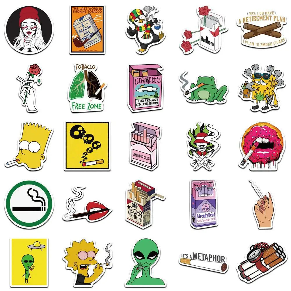 50PCS Popular Animated Stickers Pack Skateboard Guitar Decoration DIY Laptop Cartoon Character New Graffiti Decal