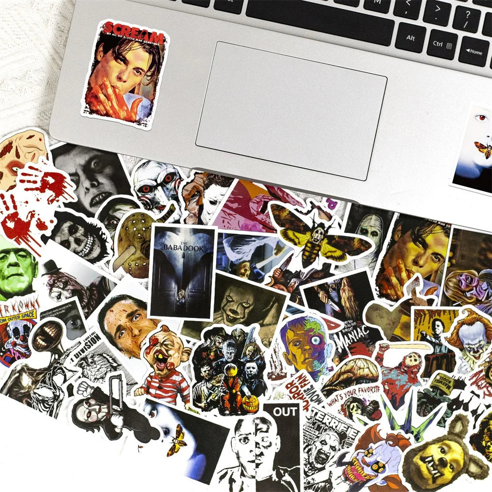 50PCS Horror Movie Thriller Mashup Decal Stickers iPad Toys DIY Luggage Laptop Ipad Guitar Exquisite Stickers