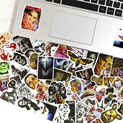 50PCS Horror Movie Thriller Mashup Decal Stickers iPad Toys DIY Luggage Laptop Ipad Guitar Exquisite Stickers