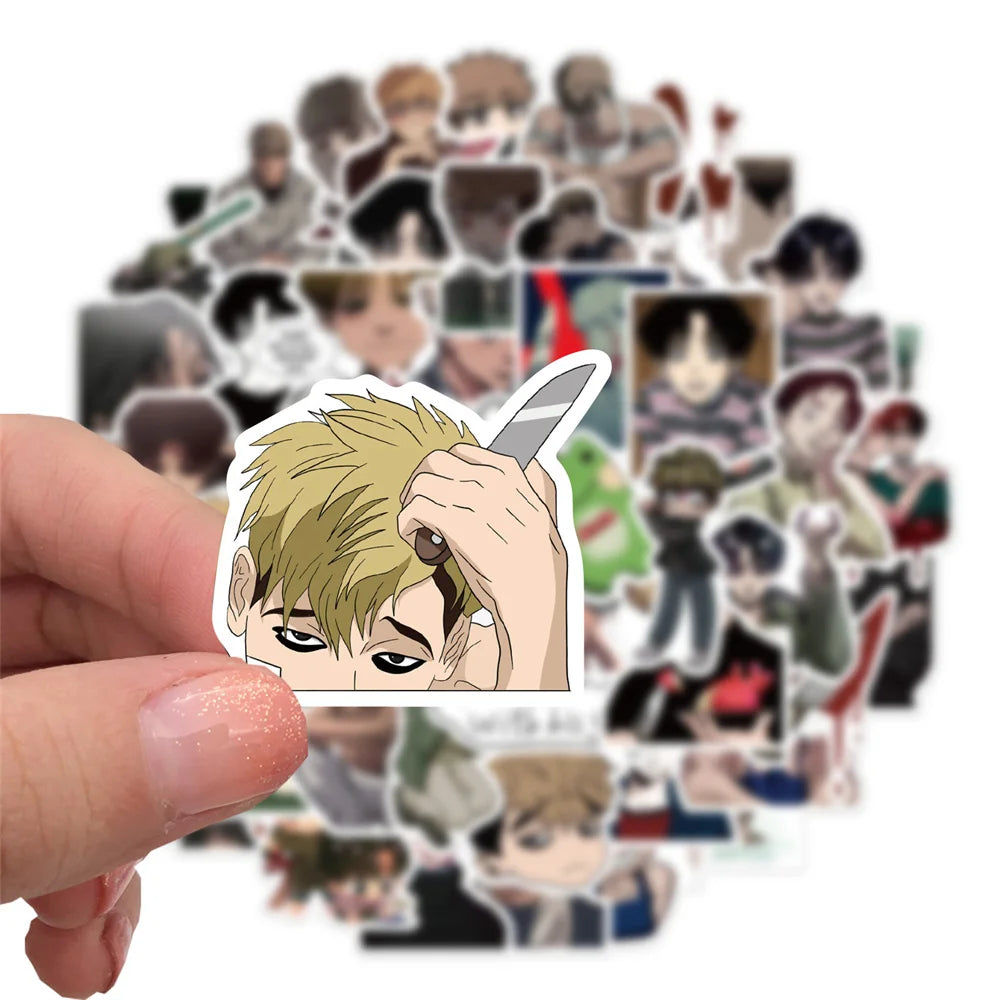 50PCS cartoon and anime killing track graffiti stickers, personalized and fashionable DIY creative decorative stickers, toys, refrigerators, skateboards, water cups, helmets, and popular exquisite stickers