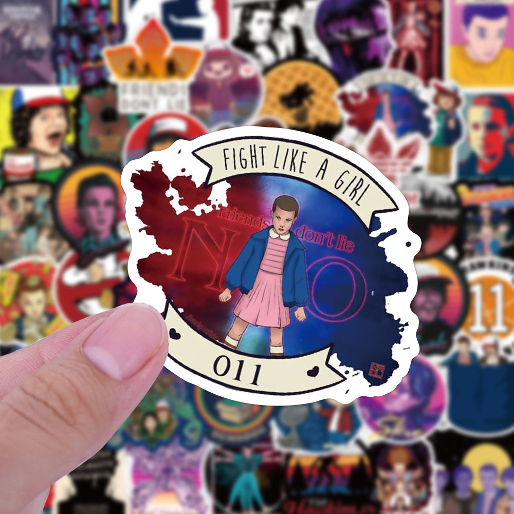 50PCS Stranger Things Inspired Stickers, Upside Down & 80s Retro Sci-Fi Doodles for Fans of the Adventure