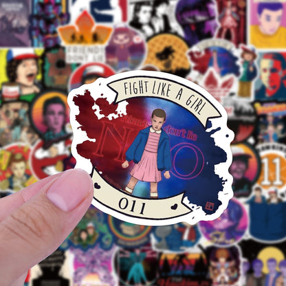 50PCS Stranger Things Inspired Stickers, Upside Down & 80s Retro Sci-Fi Doodles for Fans of the Adventure