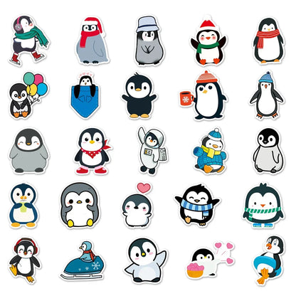 50PCS Penguin Animal Cartoon Graffiti Waterproof Sticker Toy Decoration Notebook Suitcase  Guitar  Refrigerator