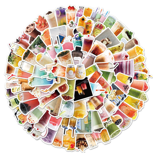 90PCS Boba Tea Stickers - Cute Drink Decals for Water Bottles, Laptops, Planners & Bubble Tea Lover Gifts