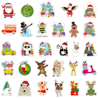 50PCS Subverted Santa Claus Stickers - Deconstructed Christmas Icon Decals for Festive Anarchy Journals, Gift Economy Critiques & Holiday Rebellion Projects