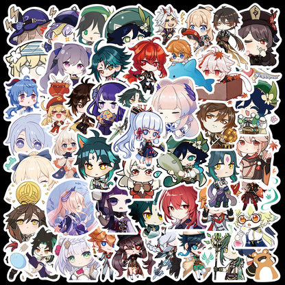 50PCS Cartoon Genshin Impact Character Doodle Stickers Perfect for laptops, luggage, water bottles, helmets, skateboards, pencil cases Exquisite creative decorative decals