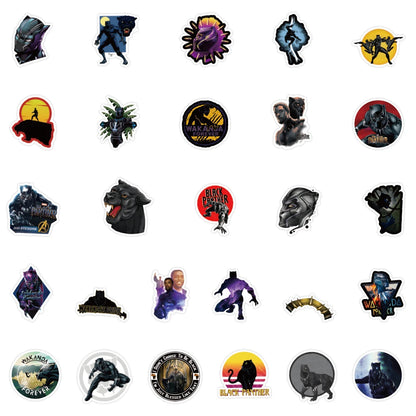 50PCS cartoon animal black panther graffiti stickers, personalized, fashionable and creative DIY trend decorative stickers, bicycles, scooters, helmets, laptops, popular and exquisite decal toys