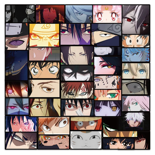 40PCS Cartoon Anime Characters Eyes Graffiti Stickers Personalized Fashion Creative Trend DIY Decorative Stickers IPad Desk Laptop Skateboard Helmet Guitar Popular Decals Toys