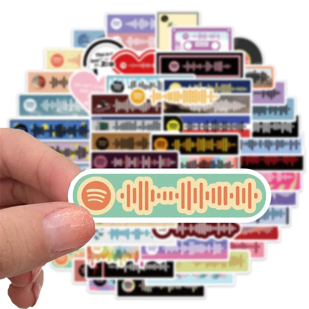 68PCS Color Music Symbols Graffiti Stickers DIY Decorative Luggage Motorcycle Guitar Waterproof Removable