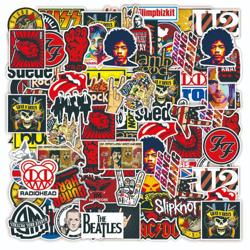 50PCS Tribute to a Legendary Band Stickers, Cartoon Music Icon Doodles for Fans of the British Invasion and Classic Rock