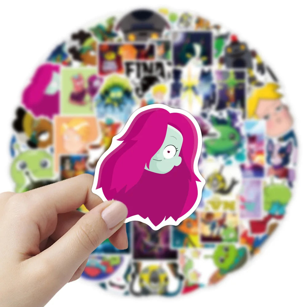 50PCS End of Space Cartoon Cool Decal Sticker Toy DIY Luggage Laptop Ipad Skateboard Helmet Exquisite Sticker
