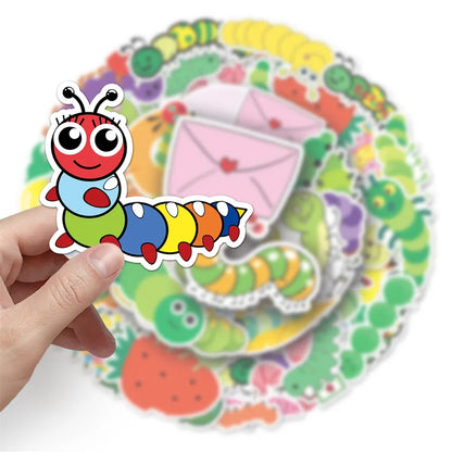 50PCS Cartoon Caterpillar Graffiti Waterproof Sticker Personality Creative Water Cup Refrigerator Guitar Helmet