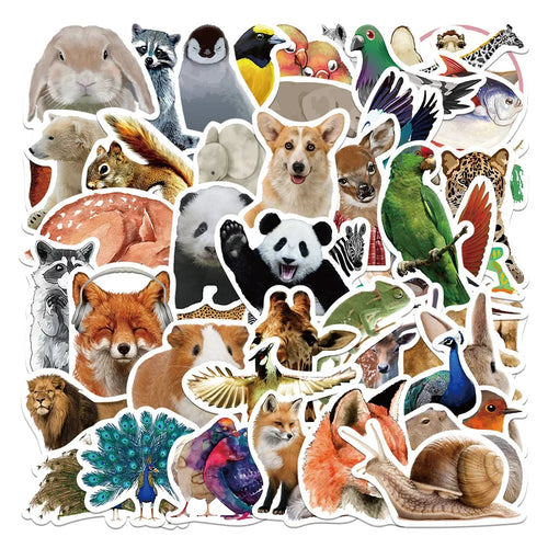 50PCS Cartoon Animal Personality Creative Graffiti Sticker Notebook Guitar Waterproof  Skateboard  Refrigerator