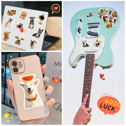 50PCS Cartoon Cute Pet Dog Animal Creative Graffiti Sticker Bike Skateboard DIY Helmet Notebook Guitar Computer