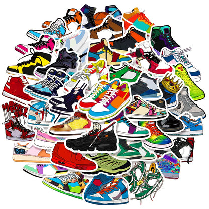 50PCS Cartoon Tide Brand Sneakers Trend Creative Graffiti Sticker Bike Skateboard Car Helmet Laptop Computer