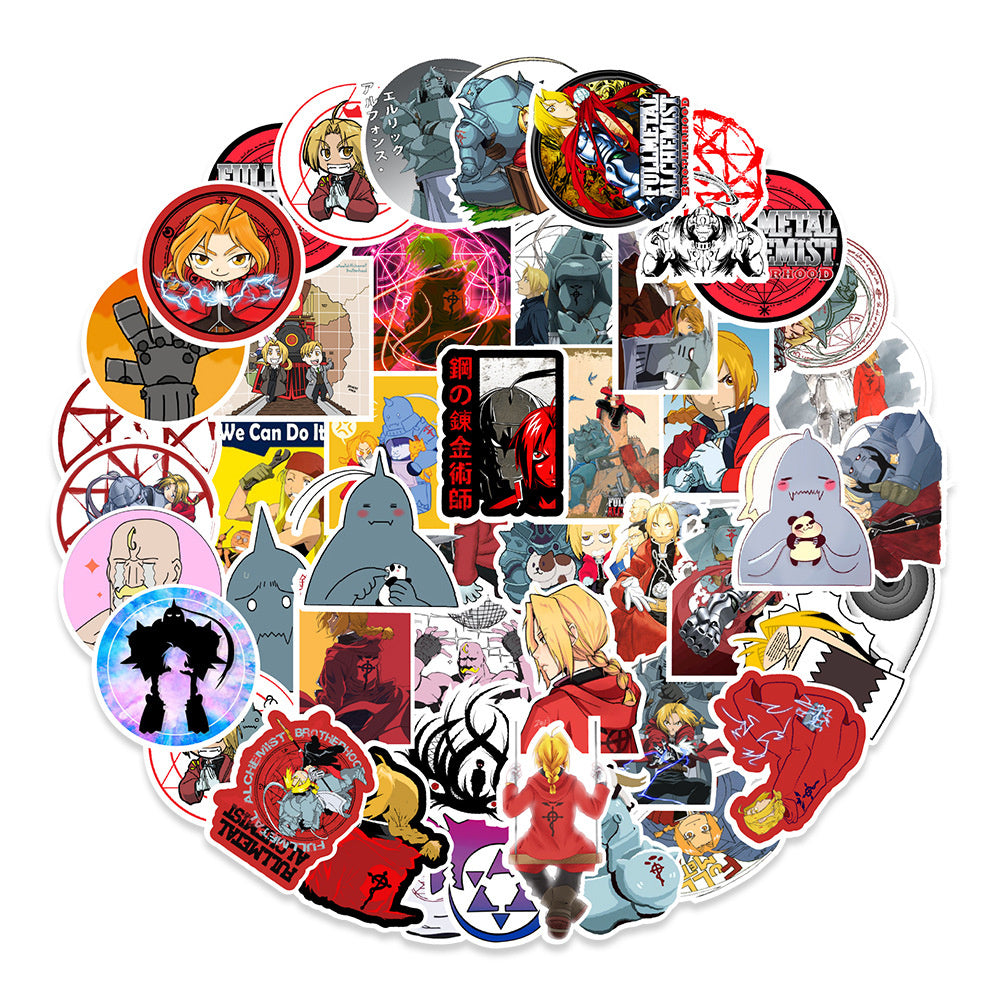 50PCS Fullmetal Alchemist Stickers - Anime Alchemy Decals for Laptops, Notebooks, Water Bottles & Manga Fan Gifts