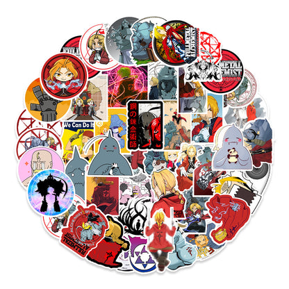 50PCS Fullmetal Alchemist Stickers - Anime Alchemy Decals for Laptops, Notebooks, Water Bottles & Manga Fan Gifts